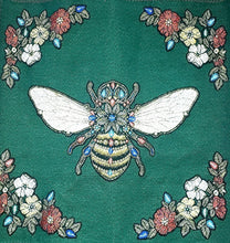 Load image into Gallery viewer, Coussin petit point Abeille Royale Cushion 130.00 / 2 options couleurs : Bleu Royal ou Émeraude / Napoléon / Royal Bee / Canevas made in France canvas / petit-point broderie / forme mousse 100% polyester
