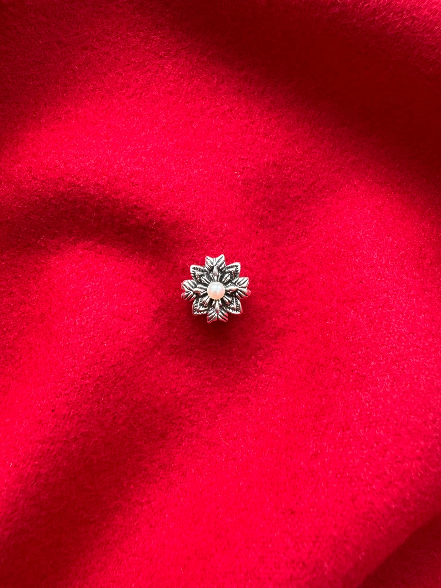 Broche bijoux Rose / argent Stainless cristal perle