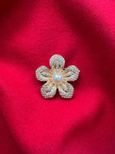 Charger l&#39;image dans la galerie, Broche bijoux Rose / argent Stainless cristal perle
