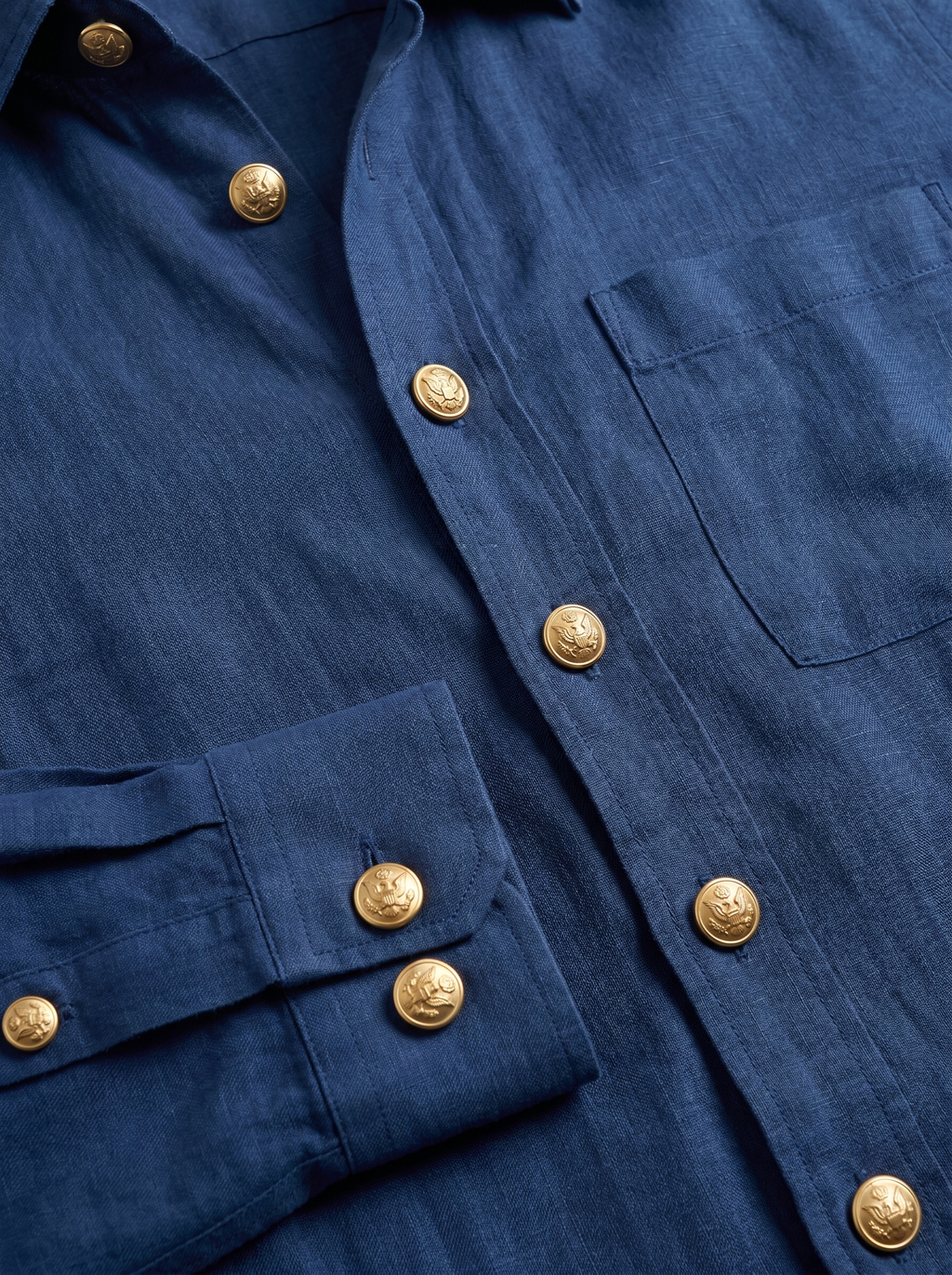 Chemise en lin bleu