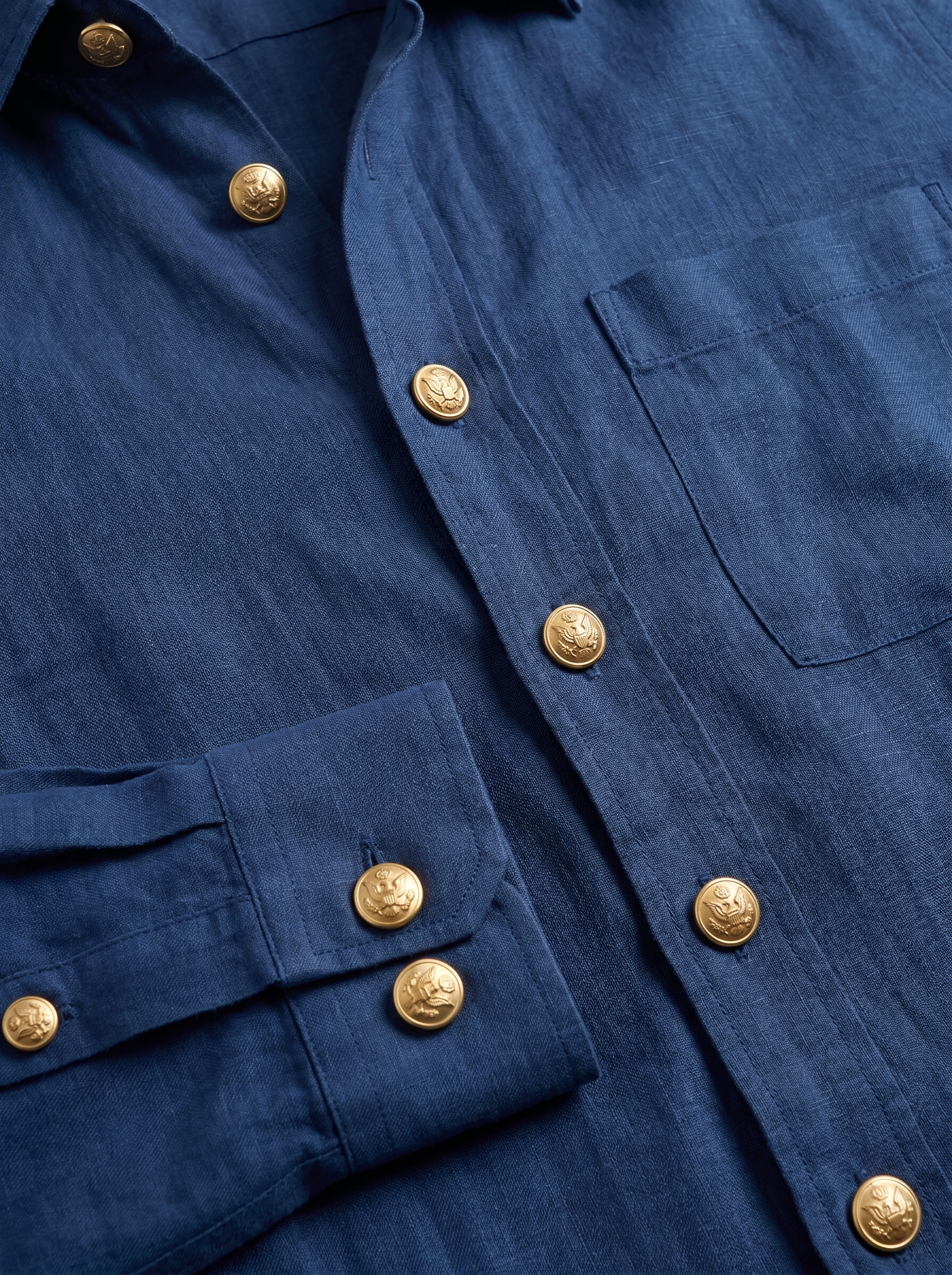 Chemise en lin bleu