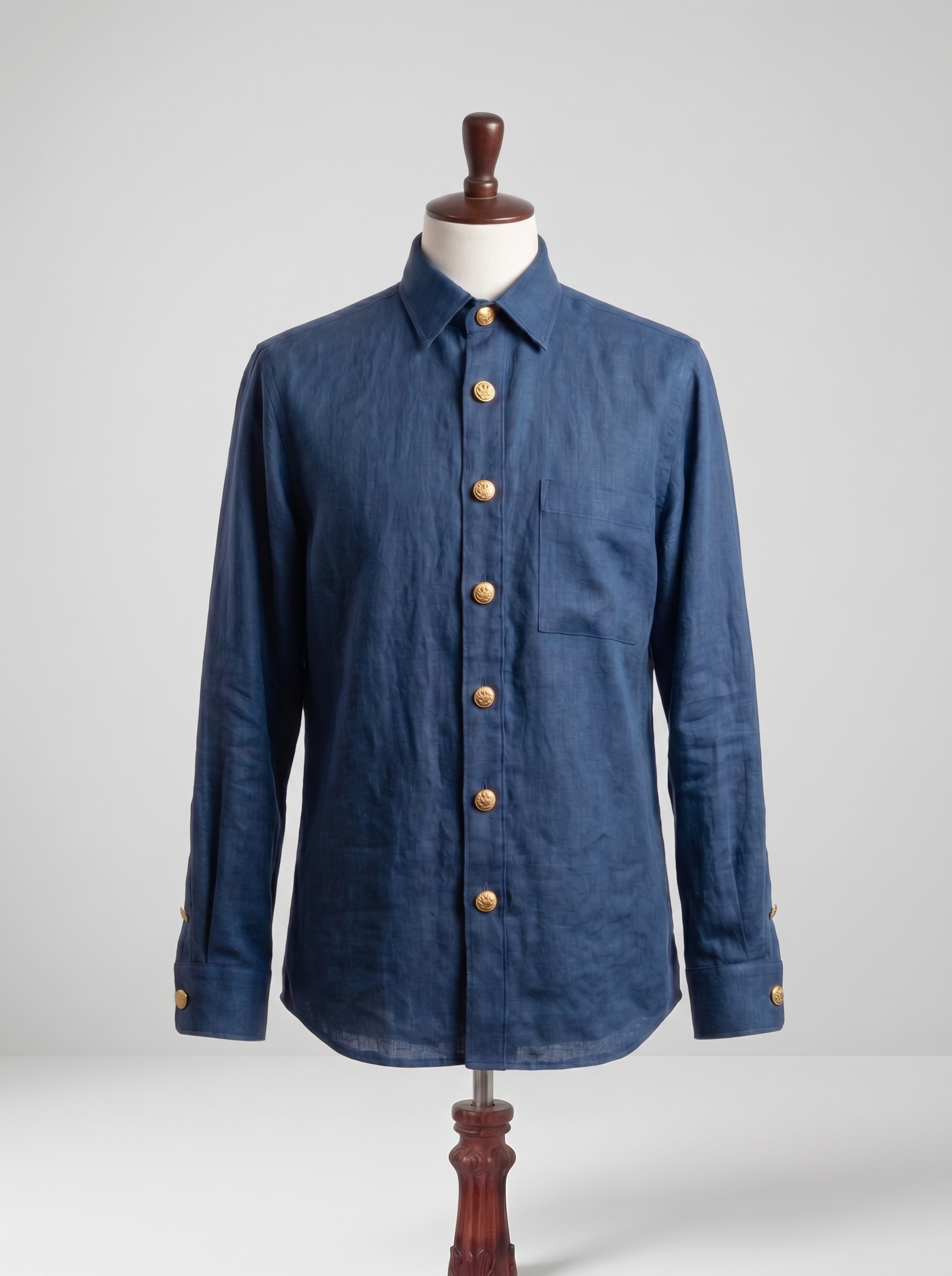 Chemise en lin bleu