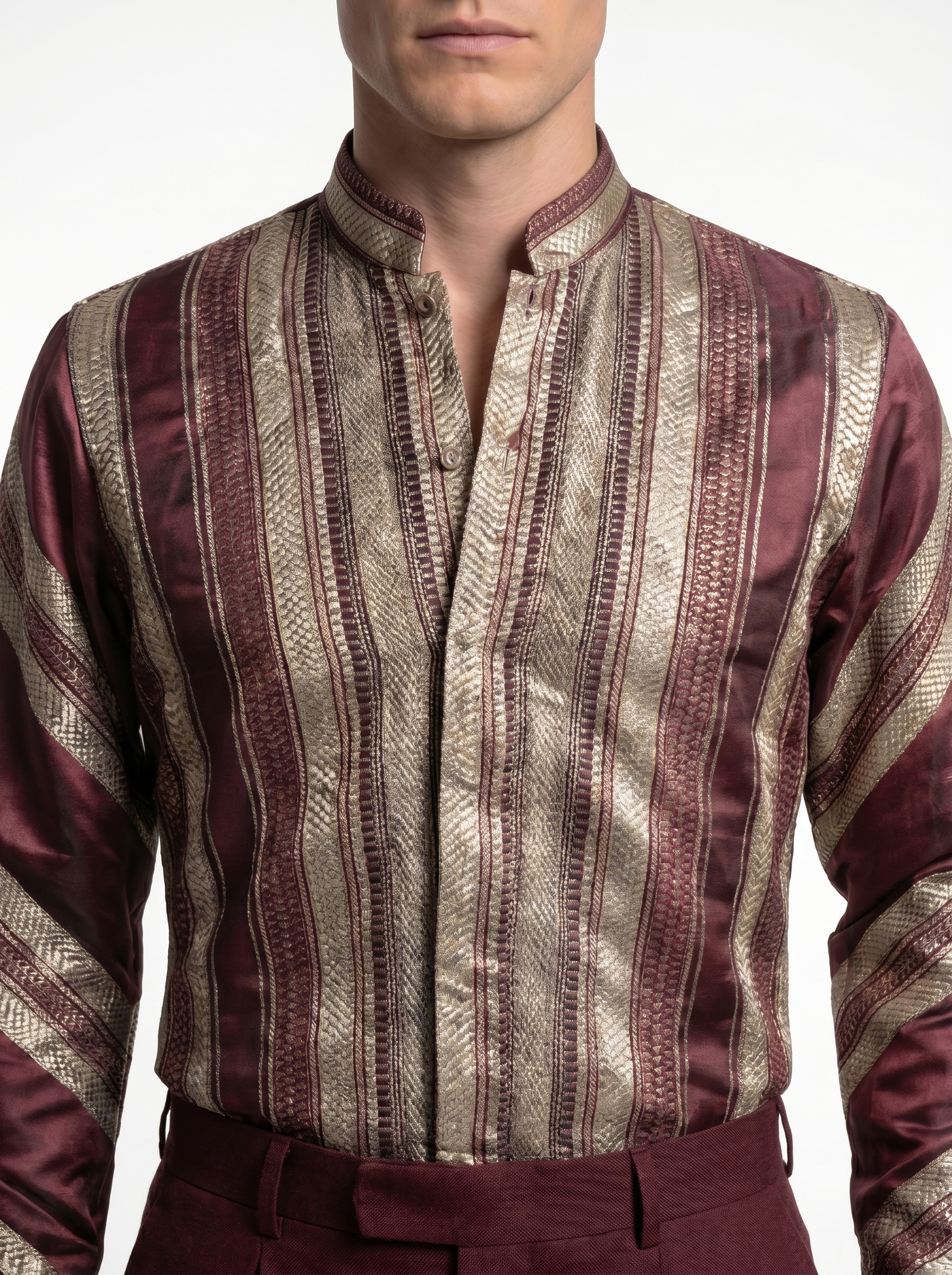 Chemise Tunis bordeaux rayée