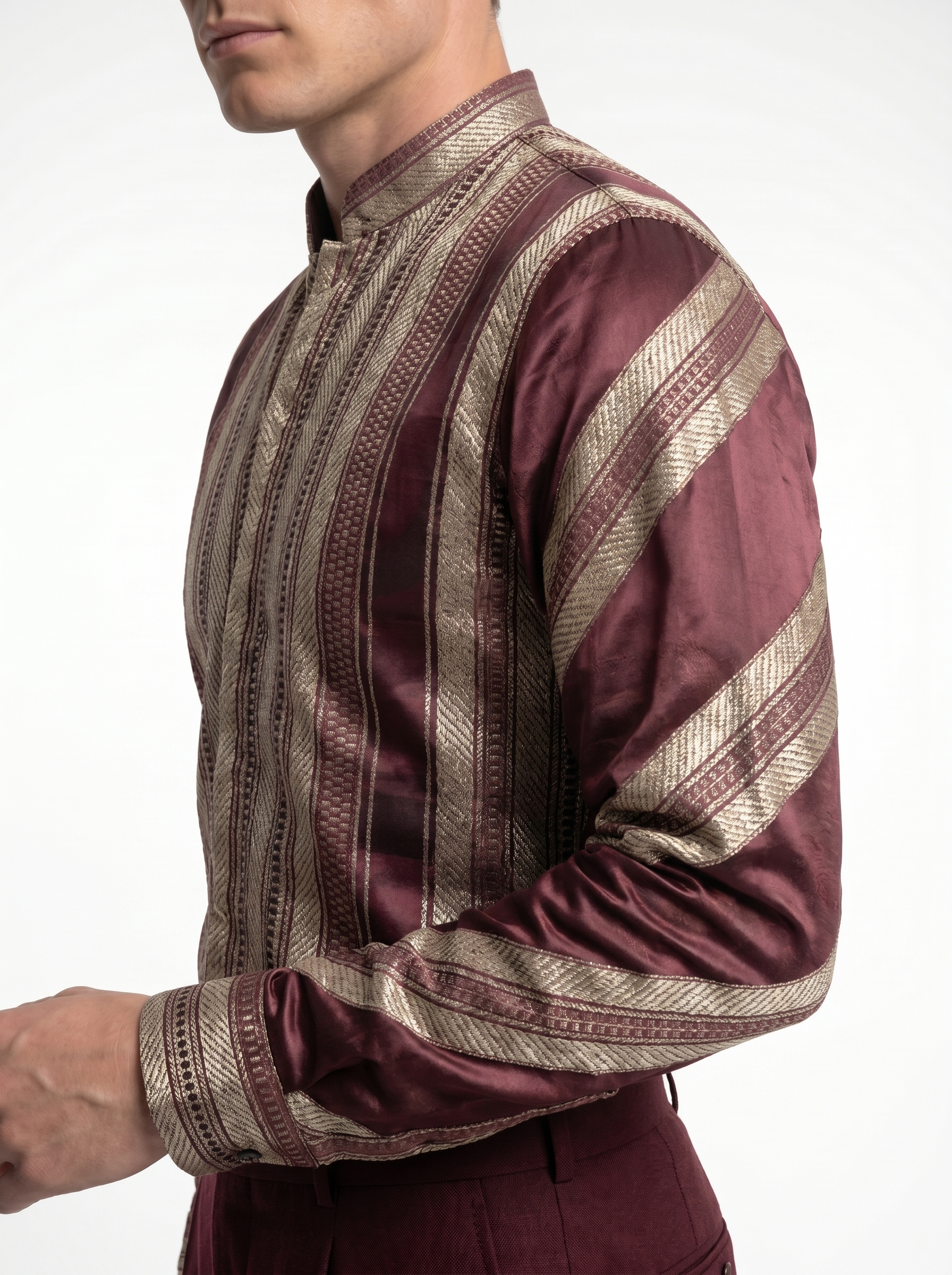 Chemise Tunis bordeaux rayée