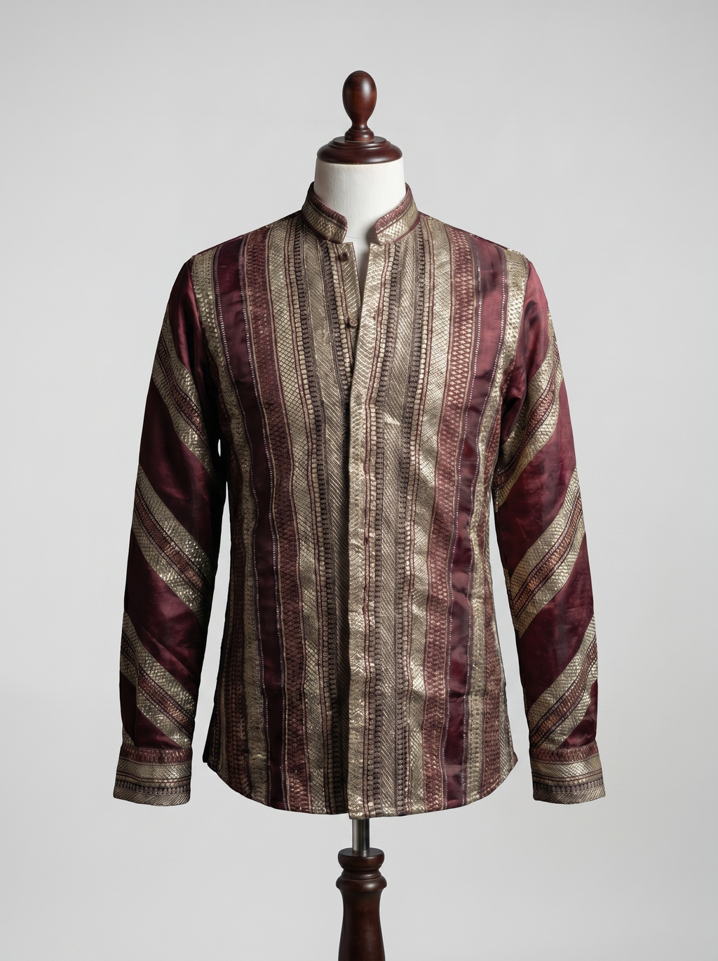 Chemise Tunis bordeaux rayée