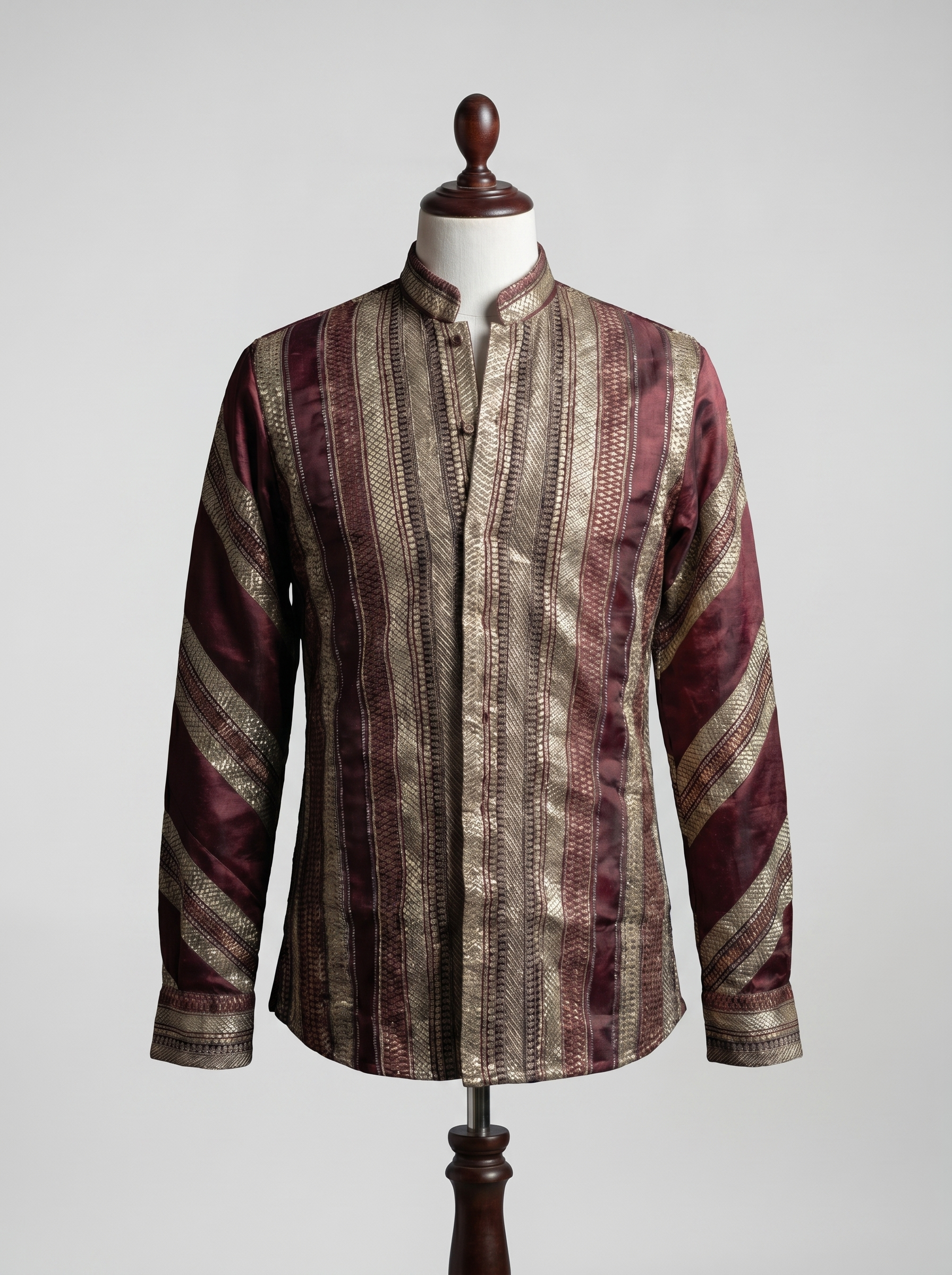 Chemise Tunis bordeaux rayée