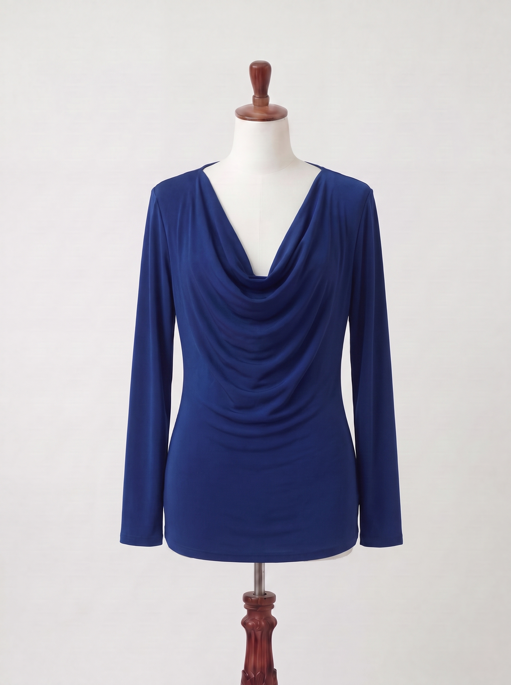 Pull col drapé manches longues Basique Chic