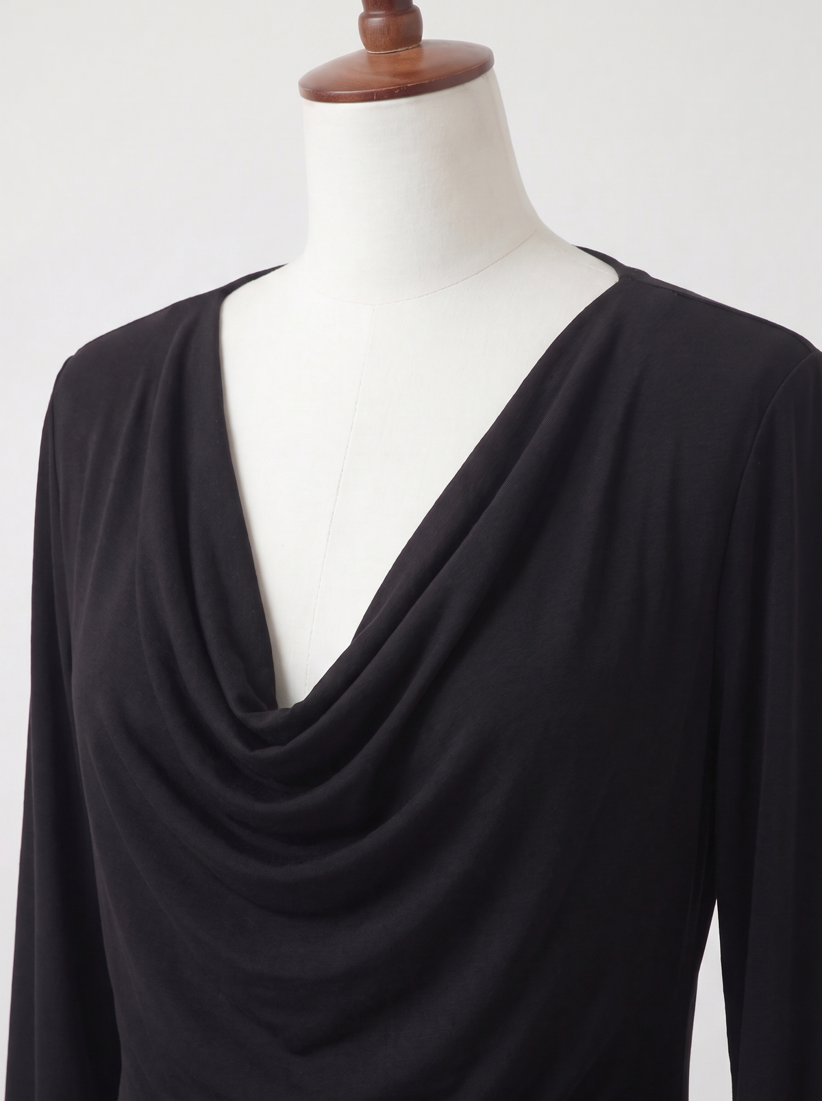 T-shirt manches longues Basique Chic à col drapé