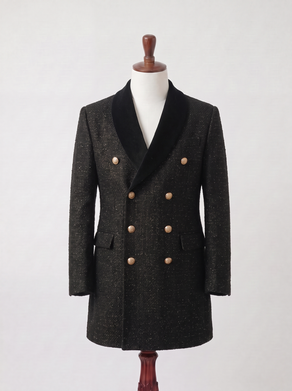 Manteau Croisé à Col Châle