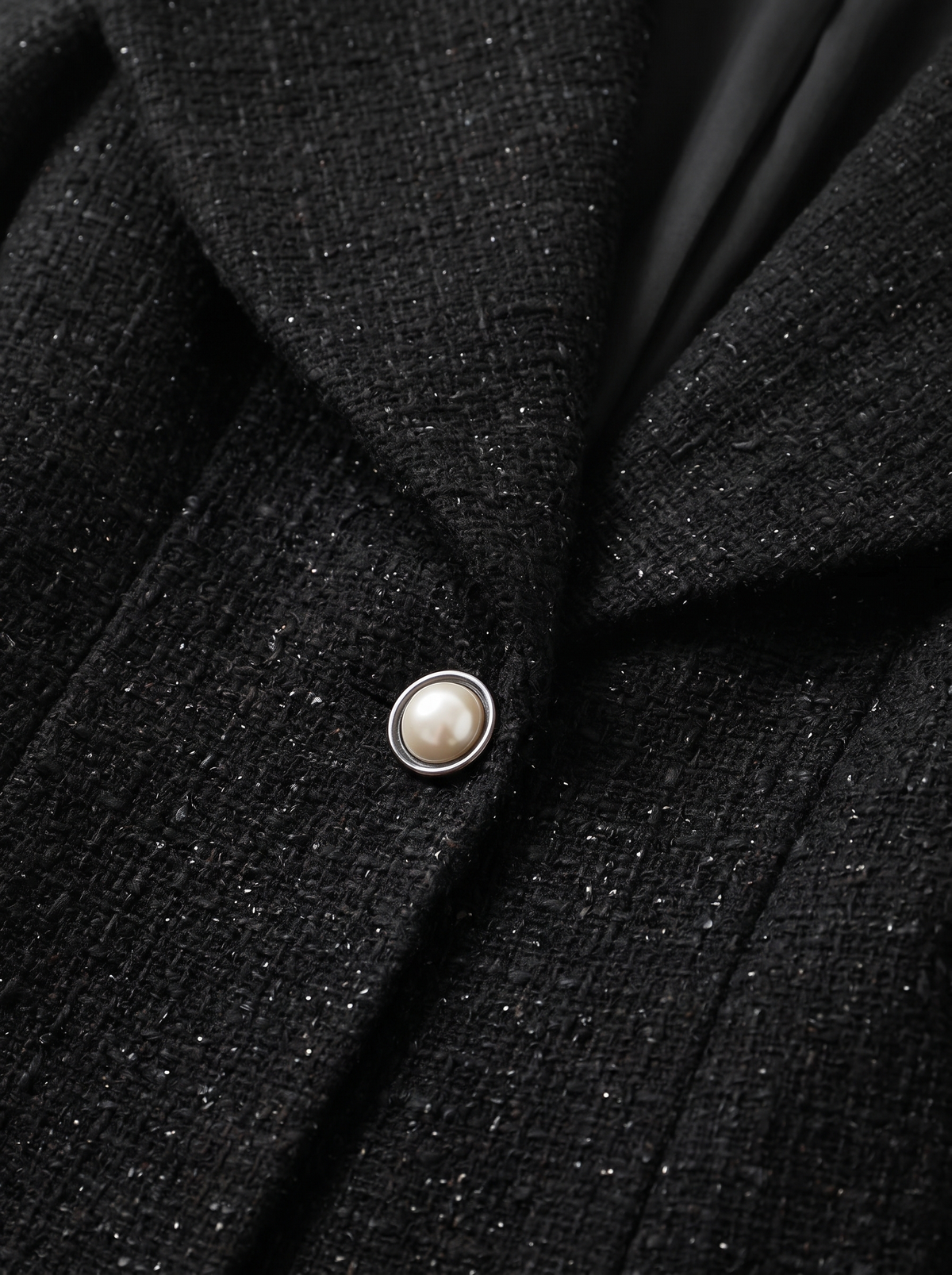 Manteau long noir col châle