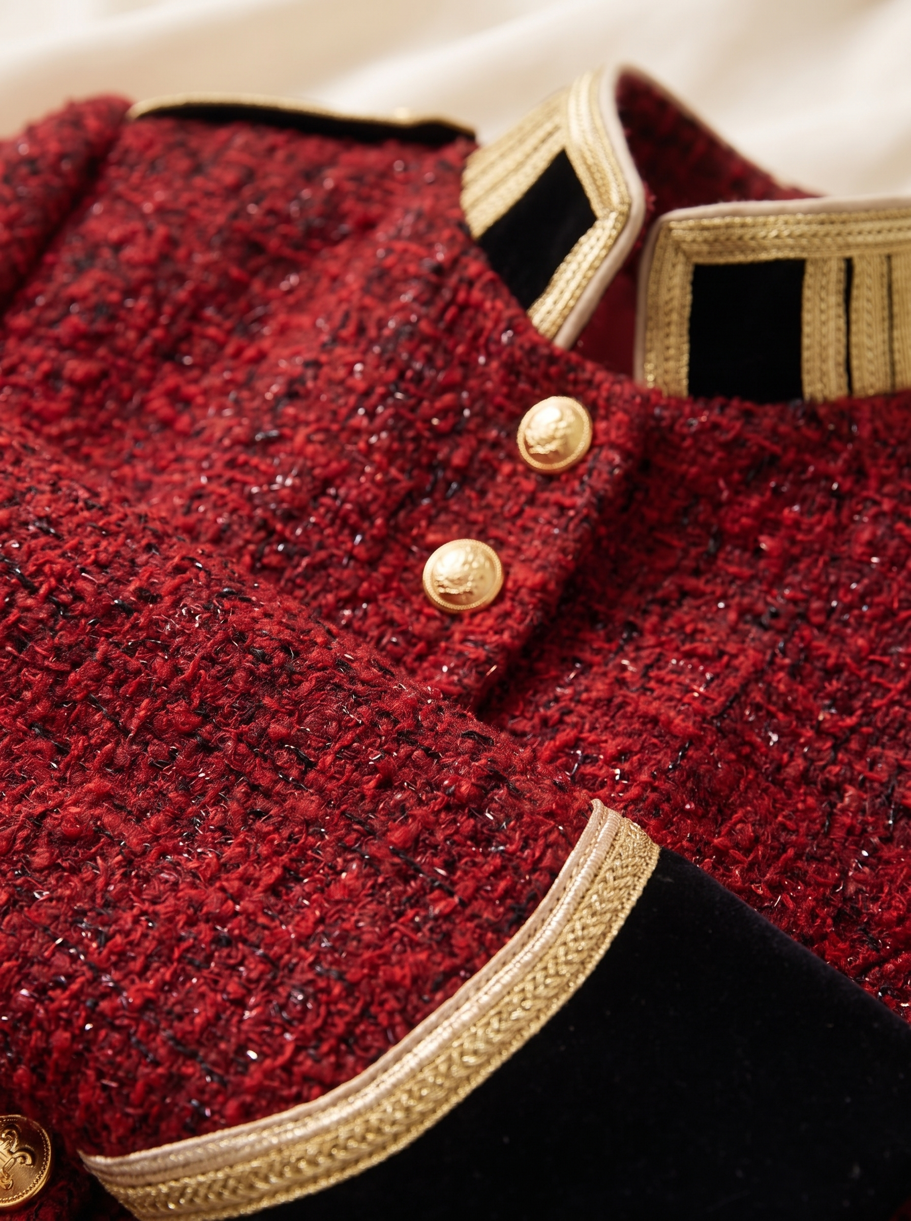 Robe-manteau rouge style militaire