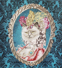 Load image into Gallery viewer, Coussin Duchesse Tiffany Cushion  130.00 / 2 options couleurs : Rouge, Bleu / Madame de Pompadour / Canevas made in France canvas / petit-point broderie / forme mousse 100% polyester
