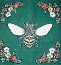 Load image into Gallery viewer, Coussin petit point Abeille Royale Cushion 130.00 / 2 options couleurs : Bleu Royal ou Émeraude / Napoléon / Royal Bee / Canevas made in France canvas / petit-point broderie / forme mousse 100% polyester
