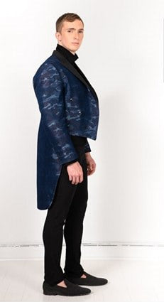 Veston à queue de pie / tuxedo / smoking / motif armée /camo blue