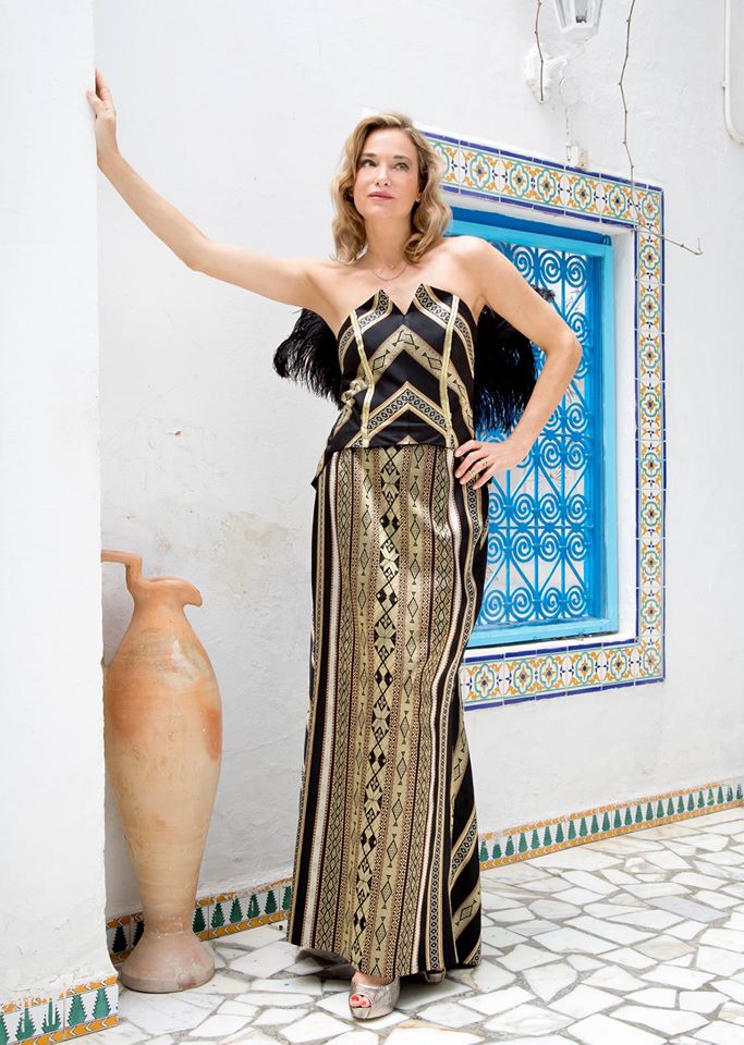 Jupe sirène Tunisie soie / viscose / fil d'or