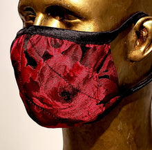 Charger l&#39;image dans la galerie, Masque Hommage à Georges Bizet / 2 options Brocart rouge ou marine / 80% polyester 20 % viscose / anatomique
