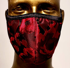 Masque Hommage à Georges Bizet / 2 options Brocart rouge ou marine / 80% polyester 20 % viscose / anatomique