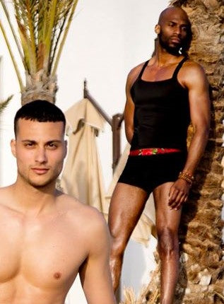 Camisole César / sportif / anatomique / 80% nylon, 20% spandex / tricot soyeux / 3 couleurs / noir / marine / blanc