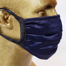 Charger l&#39;image dans la galerie, Masque / Il Classico / Sérafino pour ENVERS / 7 zircons / or blanc 18 carats / Satin 100% polyester / soir obscur ou bleu nuit / soir de première / Mariage / Bal
