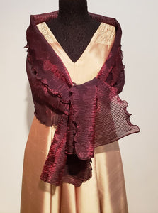 Châle plissé étole foulard  effet soie