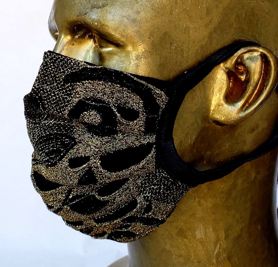 Masque Ramsès II / Unisexe / tricot gold et noir / style chirurgical / Égypte ancienne / archéologie