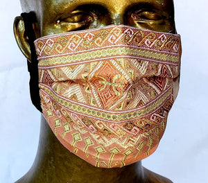 Masque Hommage à l'Algérie / brocart / soie / fil d'or