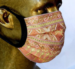 Masque Hommage à l'Algérie / brocart / soie / fil d'or
