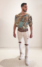 Charger l&#39;image dans la galerie, T-shirt Gréco-Romain/teeshirt homme taille unique/one size tunique/t shirt unisexe/col drapé/80% Spandex 20% Nylon/tricot italien
